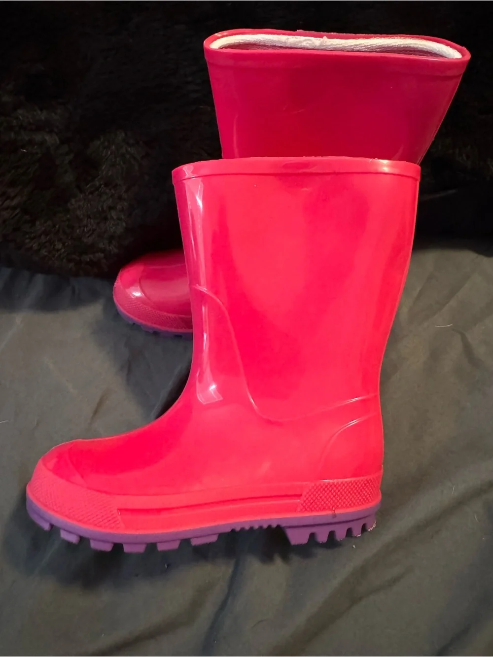 Bright Pink Kids Rain Boots